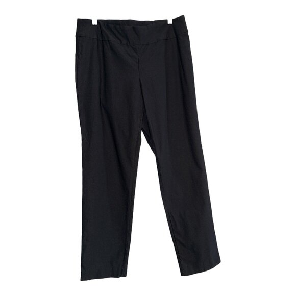 NIC+ZOE Women's Size 14 Black Onyx Pull-On Stretch Pants w/ Beautiful Sheen - Picture 2 of 7